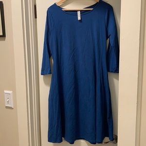 Zenana Premium Side Pocket 3/4 Sleeve Tunic Dress